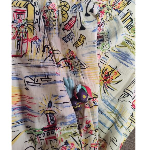 Exofficio Italy All Over Print Map Drawing Travel Italian Capri Pants Size 10 - Picture 11 of 11